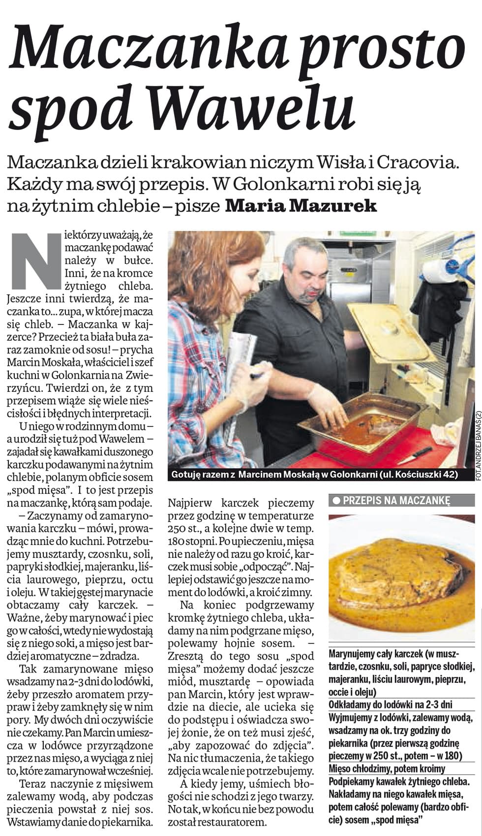Skan materiału „Maczanka prosto spod Wawelu”